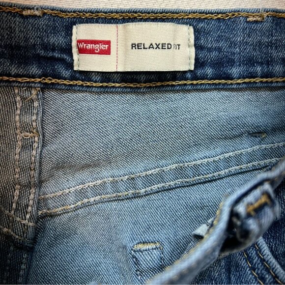 Wrangler Mens Relaxed Straight Jeans Size 36x30 Blue Denim Casual Classic Pocket - Picture 2 of 11